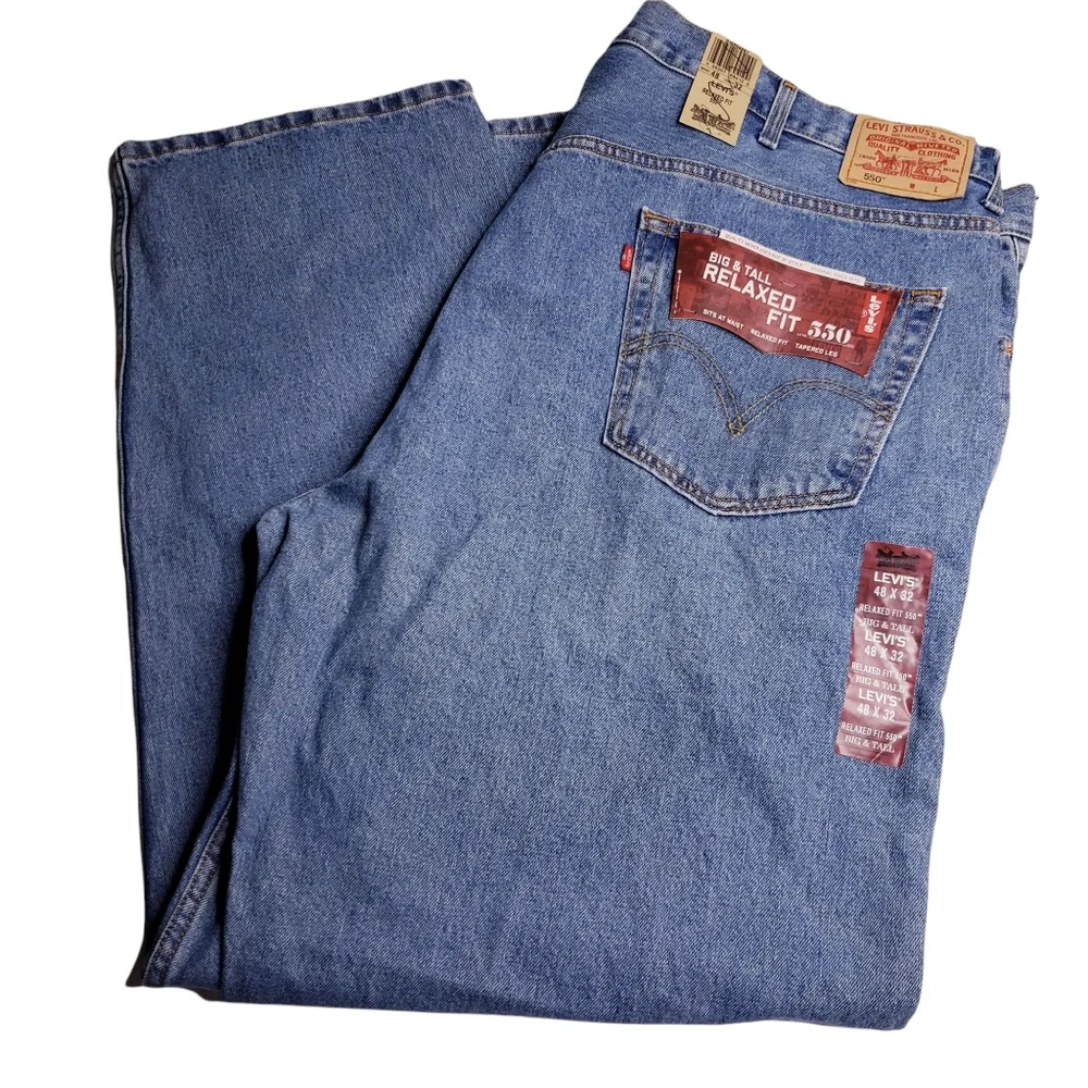 Levi's 550 Men's Relaxed Fit Blue Jeans Size 48x32 Big & Tall
